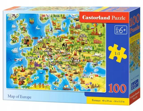 Puzzle 100 elementów Mapa Europy Castorland 6+