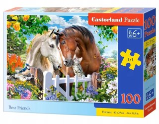Puzzle 100 elementów Najlepsi przyjaciele Konie Castorland 6+