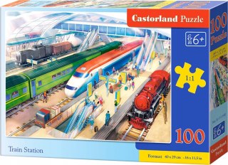 Puzzle 100 elementów Stacja Kolejowa Pociągi Castorland 6+