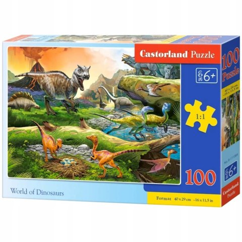 Puzzle 100 elementów Świat dinozaurów Castorland 6+