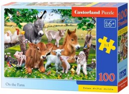 Puzzle 100 elementów Zwierzęta wiejskie Życie na wsi Wieś Castorland 6+