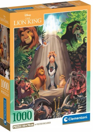 Puzzle 1000 elementów 39902 The Lion King Król Lew Clementoni Compact