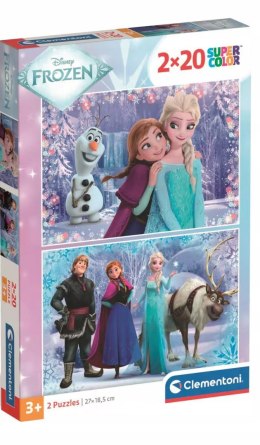Puzzle 2x20 elementów Frozen Kraina Lodu 24825 Super Kolor Clementoni 3+