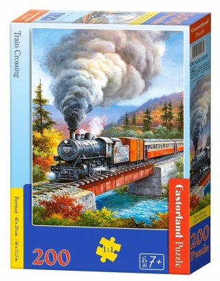 Puzzle 200 elementów Przejazd kolejowy Pociąg Kolej 7+ Castorland