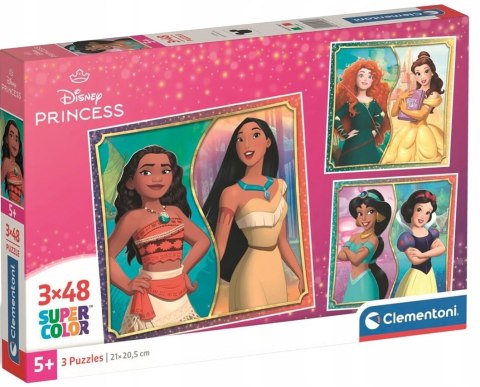 Puzzle 3x48 elementów Disney Księżniczki Princess 25064 Clementoni 3w1