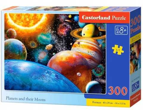 Puzzle 300 elementów Planety i ich księżyce Kosmos Castorland