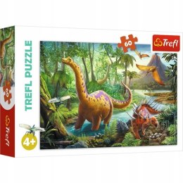 Puzzle 60 elementów Wędrówka dinozaurów 17319 Dinozaury Trefl