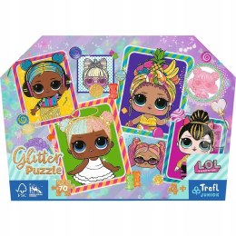 Puzzle 70 Glitter w Kuferku Kolorowe Laleczki LOL Trefl