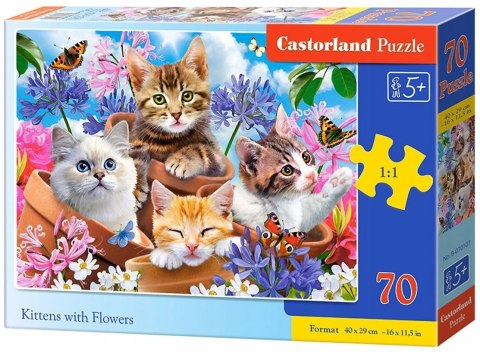 Puzzle 70 elementów Kotki w Kwiatach Castorland
