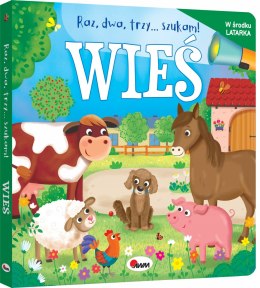 Raz Dwa Trzy Szukam Wieś Książka z latarką interaktywna książeczka