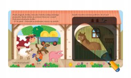 Raz Dwa Trzy Szukam Wieś Książka z latarką interaktywna książeczka