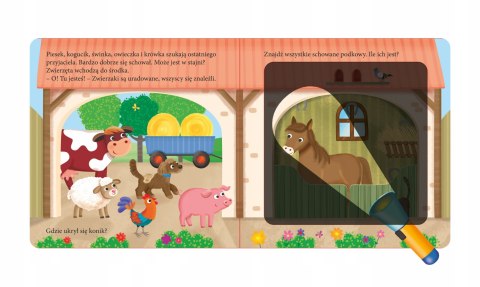 Raz Dwa Trzy Szukam Wieś Książka z latarką interaktywna książeczka