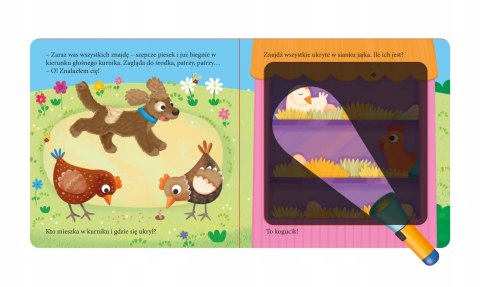 Raz Dwa Trzy Szukam Wieś Książka z latarką interaktywna książeczka