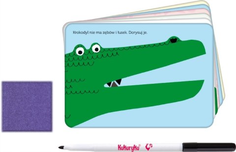 Zadania z rysowania Kukuryku 32 zadania do rysowania i zmazywania + Pisak