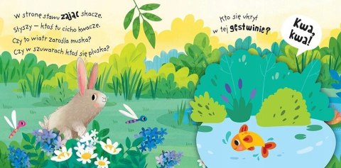 A kuku! Na łące Filcowe klapki i lusterko Książeczka Sensoryczna Aksjomat