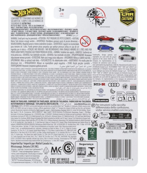 Hot Wheels Premium Volkswagen Golf MK7 World Tour HRV79