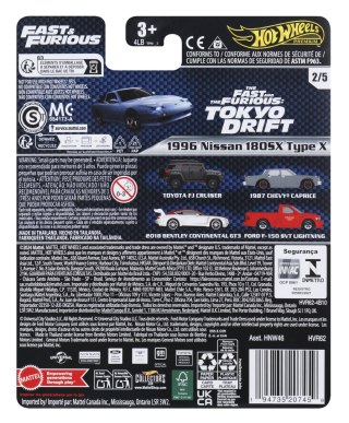Hto Wheels Premium Fast & Furious 1996 Nissan 180SX Type X HVR62