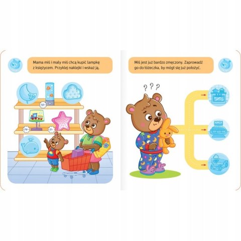 Mały Miś Kładzie się Spać Książeczka z Naklejkami Aksjomat