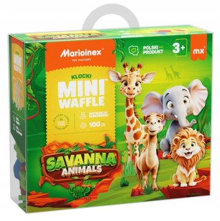 Marioinex Mini Waffle Animals Sawanna klocki konstrukcyjne 100 elementów
