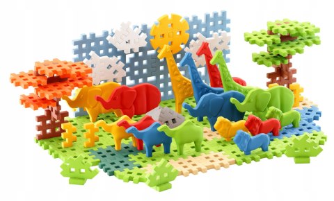 Marioinex Mini Waffle Animals Sawanna klocki konstrukcyjne 100 elementów