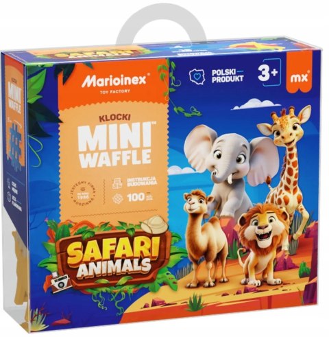 Marioinex Mini Waffle Safari Animals 100 elementów klocki konstrukcyjne