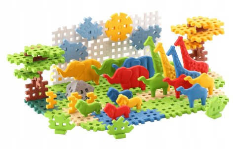 Marioinex Mini Waffle Safari Animals 100 elementów klocki konstrukcyjne