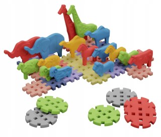 Marioinex klocki Mini Waffle Animals, 42 elementy w tym 16 zwierzętek