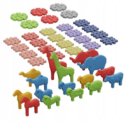 Marioinex klocki Mini Waffle Animals, 42 elementy w tym 16 zwierzętek