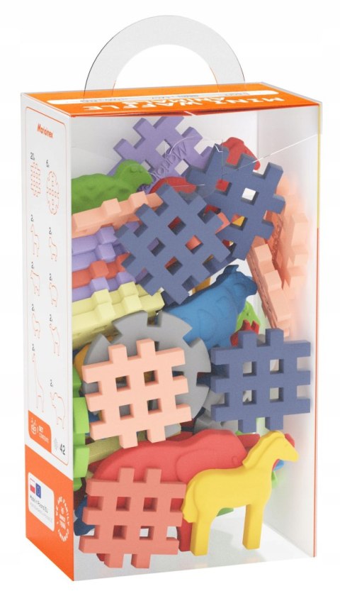 Marioinex klocki Mini Waffle Animals, 42 elementy w tym 16 zwierzętek