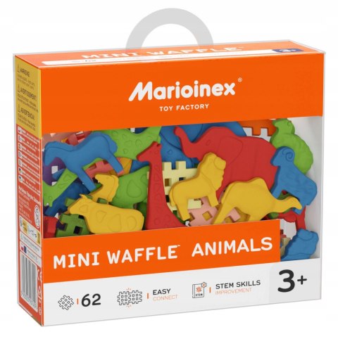Marioinex klocki Mini Waffle Animals, 62 el w tym 32 zwierzęta