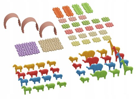 Marioinex klocki Mini Waffle Animals, 62 el w tym 32 zwierzęta