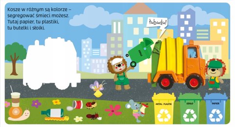 Moje pierwsze dźwięki Śmieciarka 5 Odgłosów Interaktywna książeczka