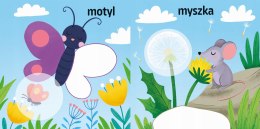 Naklejanki Maluszka na Łące edukacyjna książeczka z dużymi naklejkami