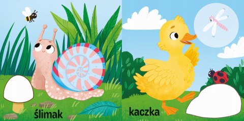 Naklejanki Maluszka na Łące edukacyjna książeczka z dużymi naklejkami