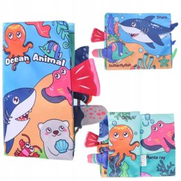 Pierwsza Książeczka dla Maluszka sensoryczna z Ogonkami Ocean Materiałowa