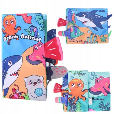 Pierwsza Książeczka dla Maluszka sensoryczna z Ogonkami Ocean Materiałowa