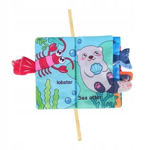 Pierwsza Książeczka dla Maluszka sensoryczna z Ogonkami Ocean Materiałowa