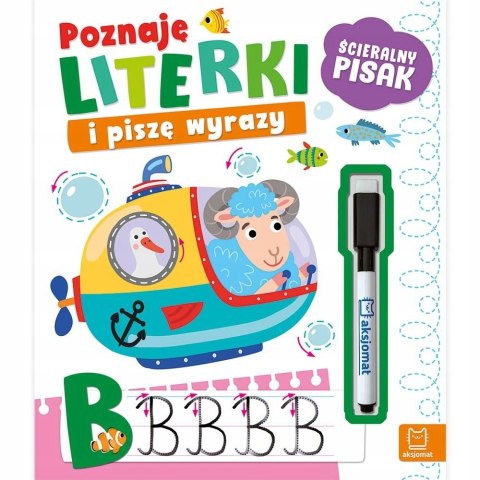 Poznaję literki i piszę wyrazy Ścieralny pisak Aksjomat