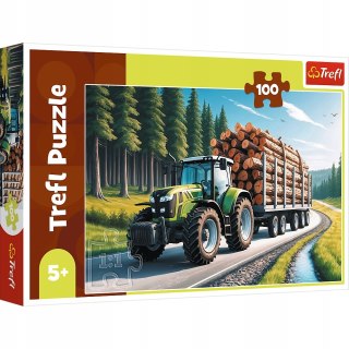 Puzzle 100 elementów Ciągnik leśny 16493 Trefl Traktor