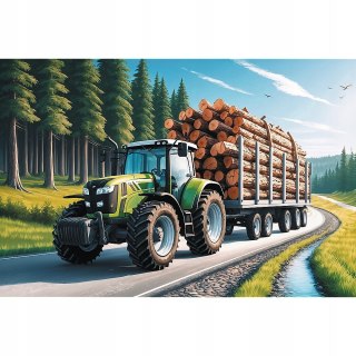 Puzzle 100 elementów Ciągnik leśny 16493 Trefl Traktor