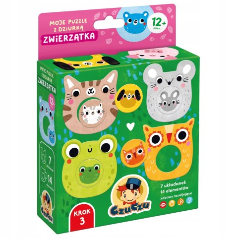 Puzzle CzuCzu Moje puzzle z dziurką Zwierzątka 14 elementów Czu Czu