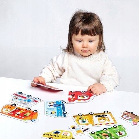 Puzzle do pary Auta Pojazdy 16 elementów CzuCzu Czu czu 18m+