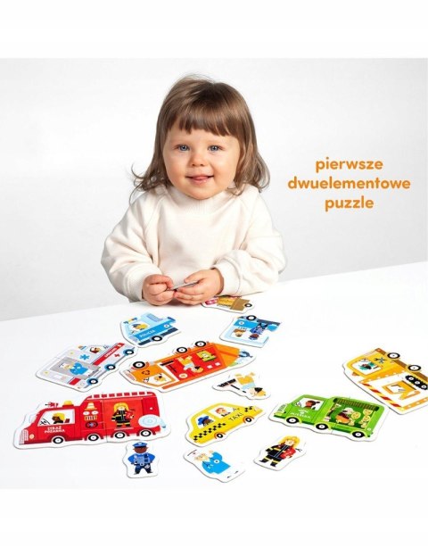 Puzzle do pary Auta Pojazdy 16 elementów CzuCzu Czu czu 18m+