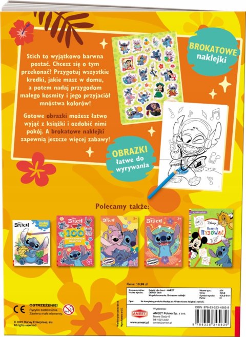 Disney Stich Mega kolorowanka brokatowe naklejki Ameet