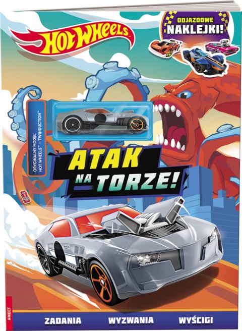 Hot Wheels Atak na torze Ameet + Autko Twinduction Odjazdowe Naklejki