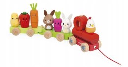 Janod Pociąg z klockami i figurkami do ciągnięcia Farma 12m+