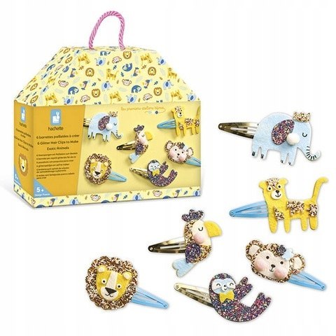 Janod zestaw kreatywny do tworzenia biżuterii brokatowe spinki do wlosów 5+