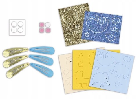 Janod zestaw kreatywny do tworzenia biżuterii brokatowe spinki do wlosów 5+