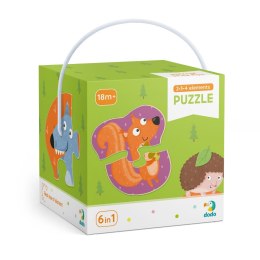 Moje PIerwsze Puzzle Dodo 18 elementów Puzzle 2-3-4 Zwierzęta leśne