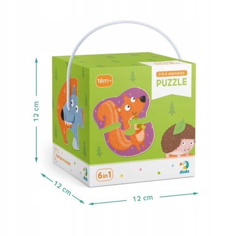 Moje PIerwsze Puzzle Dodo 18 elementów Puzzle 2-3-4 Zwierzęta leśne